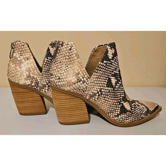Steve Madden Women's Leather Snake Print Block Heel Ankle Bootie Size 6.5 - Picture 9 of 11